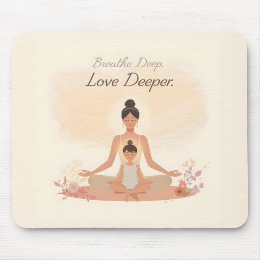Mutter-Kind-Meditations-Serenitätskunst Mousepad (Vorne)