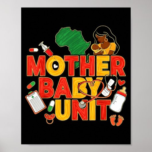 Mutter-Kind-Station Schwarze Krankenschwester Magi Poster (Vorne)