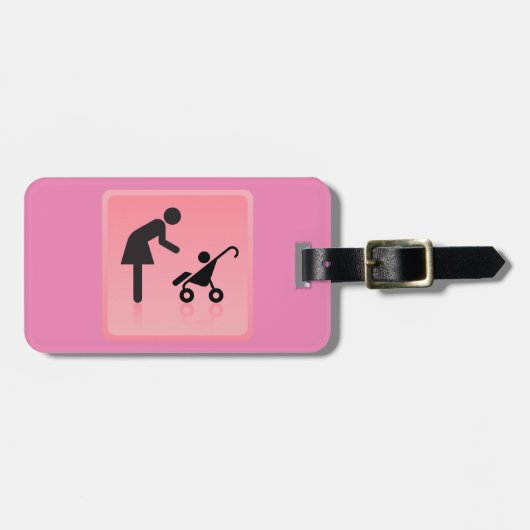 Mutter-Kind-Symbol Gepäckanhänger (Vorderseite horizontal)