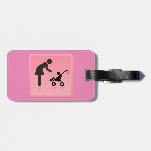 Mutter-Kind-Symbol Gepäckanhänger (Rückseite horizontal)