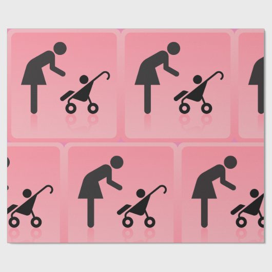 Mutter-Kind-Symbol Geschenkpapier (Flach)