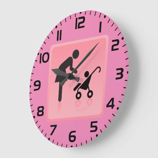 Mutter-Kind-Symbol Große Wanduhr (Winkel)