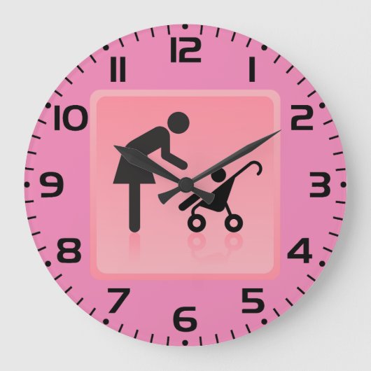 Mutter-Kind-Symbol Große Wanduhr (Vorderseite)