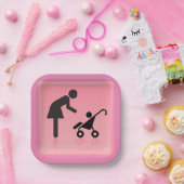 Mutter-Kind-Symbol Pappteller (Party)