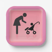 Mutter-Kind-Symbol Pappteller (Vorderseite)