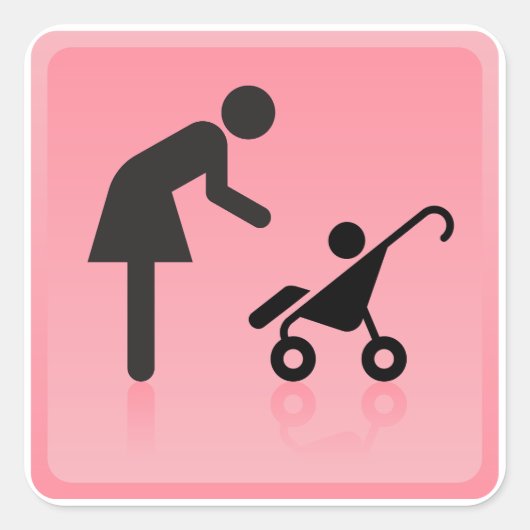 Mutter-Kind-Symbol Quadratischer Aufkleber (Vorderseite)