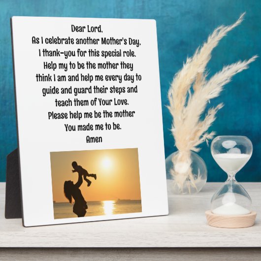 Mutter-Kind-Tabletop-Plaque mit Easel Fotoplatte (Seite)