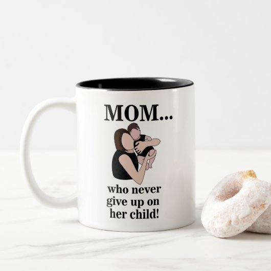 Mutter Kind werdende Mutter Zweifarbige Tasse (Mit Donut)