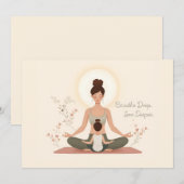 Mutter-Kind-Yoga-Meditationskunst Feiertagskarte (Vorne/Hinten)