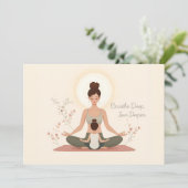 Mutter-Kind-Yoga-Meditationskunst Feiertagskarte (Stehend Vorderseite)