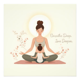 Mutter-Kind-Yoga-Meditationskunst Fotodruck