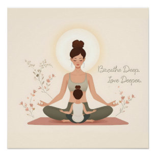 Mutter-Kind-Yoga-Meditationskunst Poster