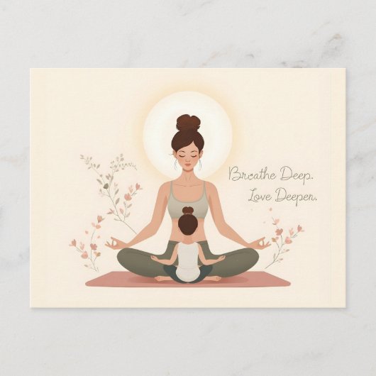 Mutter-Kind-Yoga-Meditationskunst Postkarte (Vorderseite)