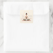 Mutter-Kind-Yoga-Meditationskunst Quadratischer Aufkleber (Tasche)
