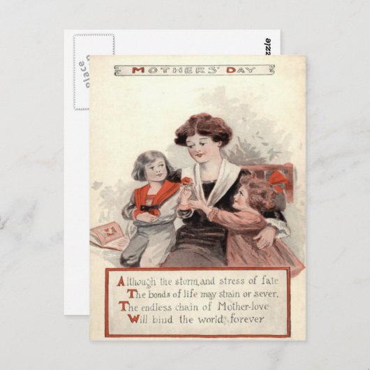 Mutter Kinder Blume Postkarte (Vorne/Hinten)