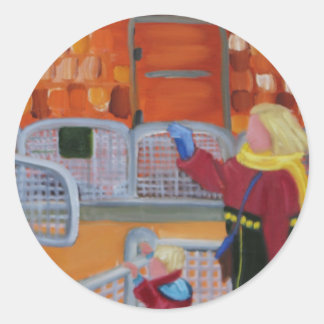 MUTTER/KINDER-ZOO-STICKER RUNDER AUFKLEBER