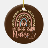 Mütter Kinderkrankenpfleger Leopard Rainbow Keramik Ornament (Hinten)