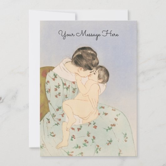 Mutter-Kiss-Illustration von Mary Cassatt - Mama Dankeskarte (Vorderseite)
