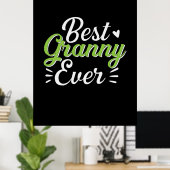 Mutter Kunst Bestes Granny Ever Poster (Heimbüro)