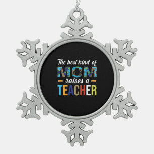 Mutter Kunst die beste Art Mama hebt Lehrer hervor Schneeflocken Zinn-Ornament
