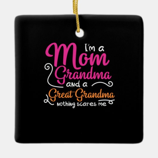 Mutter Kunst eine Mama und ein großes Oma Keramikornament (Vorderseite)