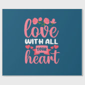 Mutter Kunst Liebe mit dem ganzen Rundherz Geschenkpapier (Flach)