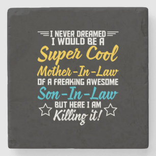 Mutter Kunst Super Coole Schwiegermutter Steinuntersetzer