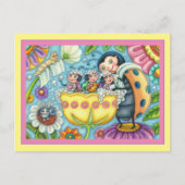 MUTTER LADYBUG & KINDER, TULIP-BABELBAD POSTKARTE (Vorderseite)