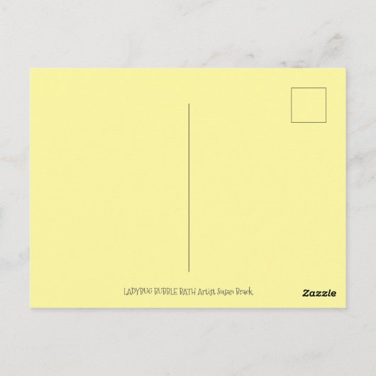 MUTTER LADYBUG & KINDER, TULIP-BABELBAD POSTKARTE (Rückseite)