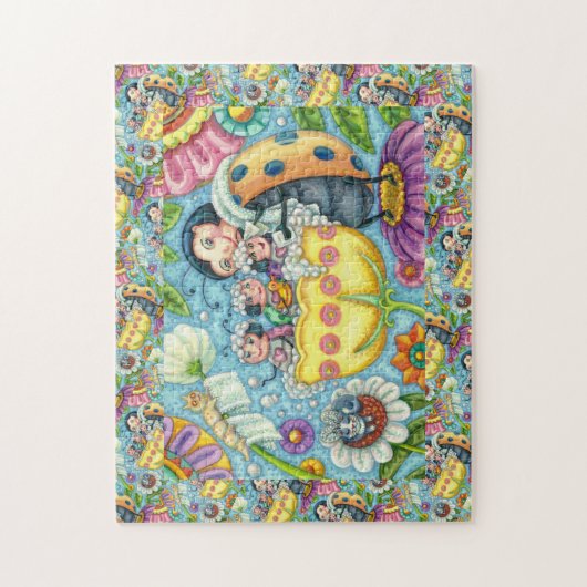 MUTTER LADYBUG & KINDER, TULIP BUBBLE BAD PUZZLE (Vertikal)