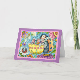 MUTTER LADYBUG & KINDER, TULIP TUB BUBBLE BAD H FEIERTAGSKARTE