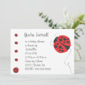 Mutter Ladybug und Baby Ladybug Babydusche Invit Einladung (Stehend Vorderseite)