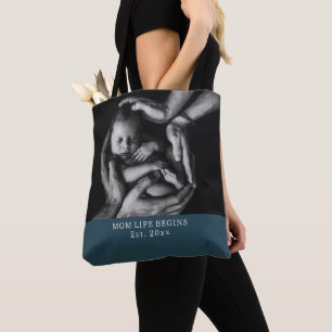"Mutter Leben Beginnt" Babyparty, Geburtstag, Mutt Tasche