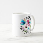Mutter-Leben Floraler Schmetterling Kaffeetasse (VorderseiteRechts)