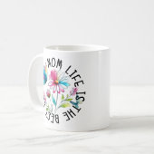 Mutter-Leben Floraler Schmetterling Kaffeetasse (Vorderseite Links)