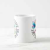 Mutter-Leben Floraler Schmetterling Kaffeetasse (Mittel)