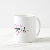 Mutter-Leben-Herzschlag-Kunstwerk Kaffeetasse (VorderseiteRechts)