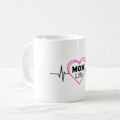 Mutter-Leben-Herzschlag-Kunstwerk Kaffeetasse (Vorderseite Links)