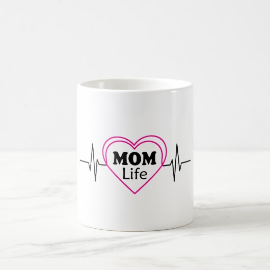 Mutter-Leben-Herzschlag-Kunstwerk Kaffeetasse (Mittel)