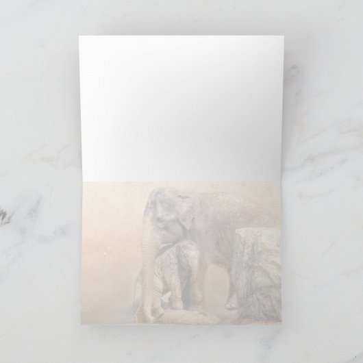 Mutter Liebe Baby Elephant umarmt Mutter Day Blank Karte (Innenseite)