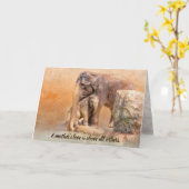 Mutter Liebe Baby Elephant umarmt Mutter Day Blank Karte (Gelbe Blume)