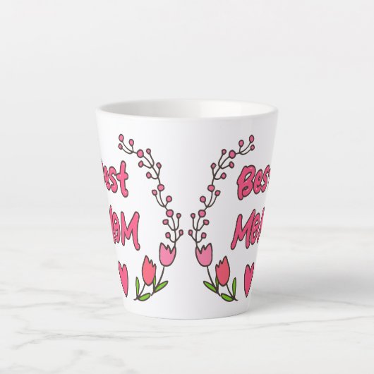 Mutter Liebe Blossom - Beste Mama je Milchtasse (Vorderseite)