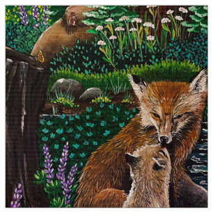 Mutter Liebe Fox Fabric Stoff