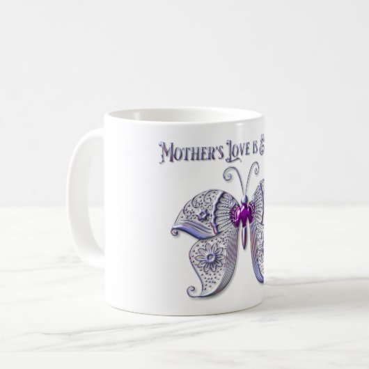 Mutter Liebe ist ewig Kaffeetasse (Vorderseite Links)