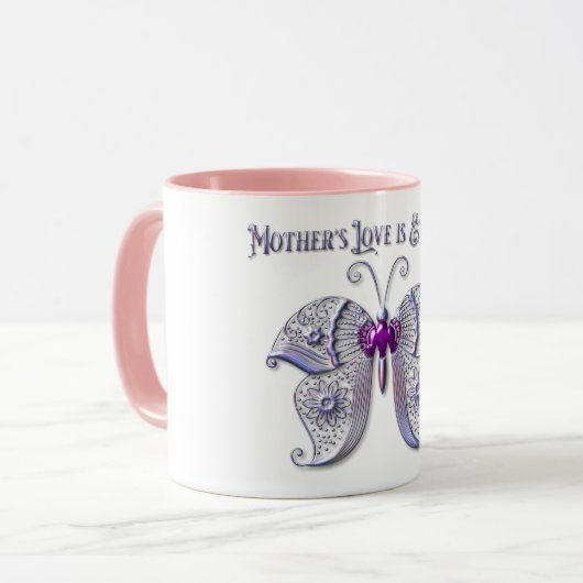 Mutter Liebe ist ewig Tasse (Vorderseite Links)