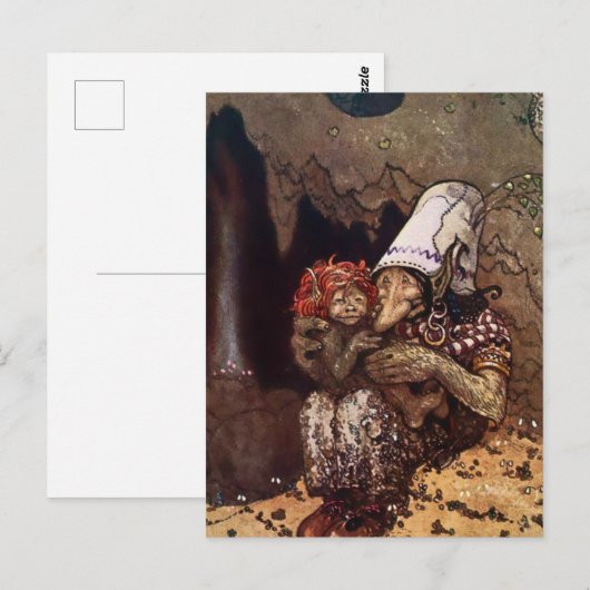 "Mutter Liebe" von John Bauer Postkarte (Vorne/Hinten)