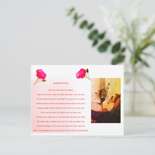 Mütter lieben Gebet Postkarte (Stehend Vorderseite)