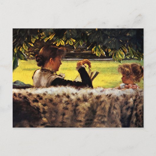 Mutter liest ihr kleines Mädchen Postkarte (Vorderseite)