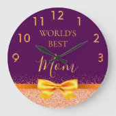 Mutter lila Goldbug Große Wanduhr (Vorderseite)