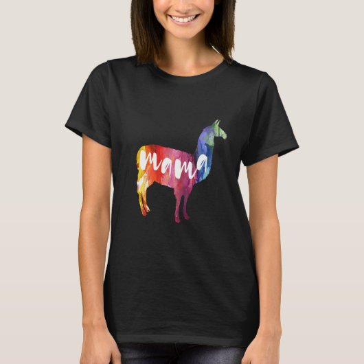 Mutter Llama. Aquarell-Kunst T-Shirt (Vorderseite)